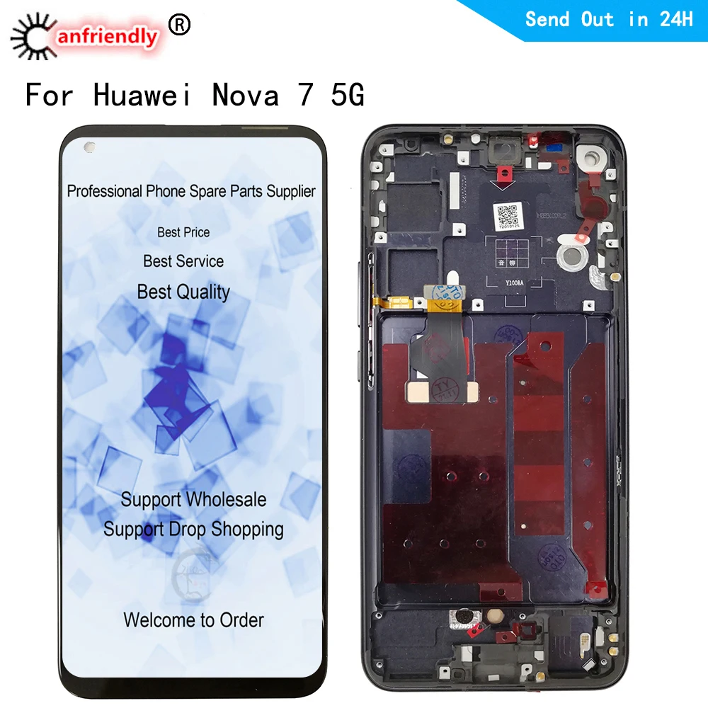 

6.53'' LCD For Huawei Nova 7 5G JEF-AN00 NX9 AN20 LCD Display Touch Panel Screen Digitizer With Frame Assembly Nova7