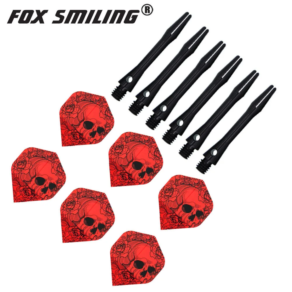 Fox Smiling 35/41 мм алюминиевый дротик валы и Дротика s Перелёты комплект Dardos перо Листья аксессуары для игры в дартс набор для Дротика настольные игры