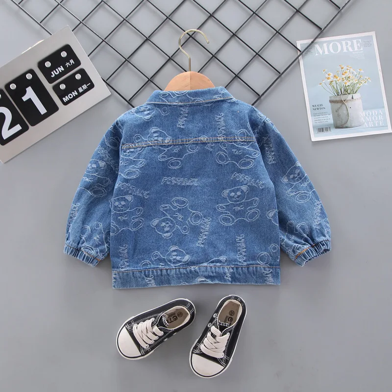 Джинсовая куртка для маленьких девочек джинсовая верхняя одежда детей ветровка