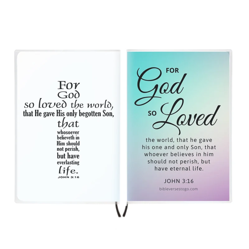 

Trendy Bible Quote Notebook Scripture John 3:16 - God So Loved the World - For Prayer Verse Religious Jewelry Christian Gifs