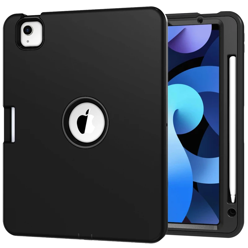 

For iPad Air4 Silicon PC 3 in 1 Shockproof Case Solid Robot Tablet Hard Soft Back Cover for Apple iPad 10.8 Inch With Pen Set