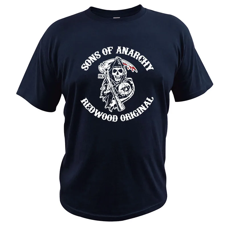 Sons of Anarchy T-Shirt SAMCRO Redwood Original T Shirt 100% Cotton Fitness EU Size Premium Tee Tops | Мужская одежда