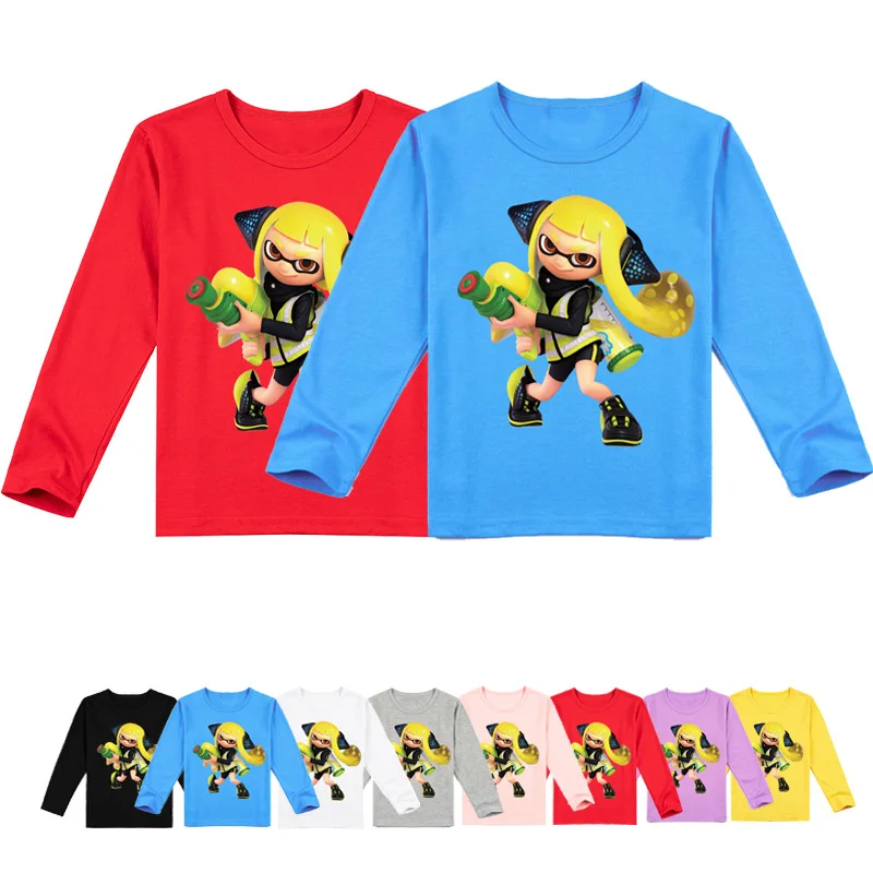 Z & Y От 2 до 16 лет 2021 игра Splatoon футболка с персонажами из мультфильмов для детей