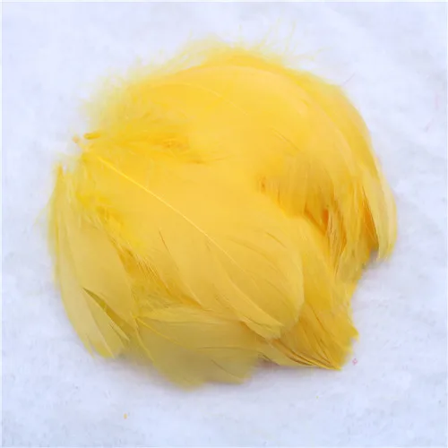 Gold yellow 100 шт./пакет натуральный гусиных перьев шлейфы на возраст от 6 до 12 лет см красочные Лебедь перо шлейф для украшения дома, сделай сам, ювелирное изделие украшение - Цвет: Gold yellow
