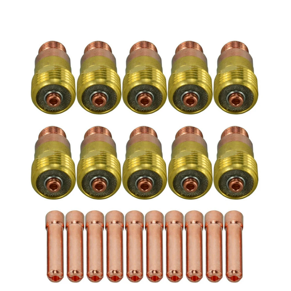 

20pcs TIG Stubby Gas Lens Set 17GL332 10N24S 3/32 TIG Collet Kit DB SR WP 17 18 26 Durable Tig Welding Torch Weld Consumables