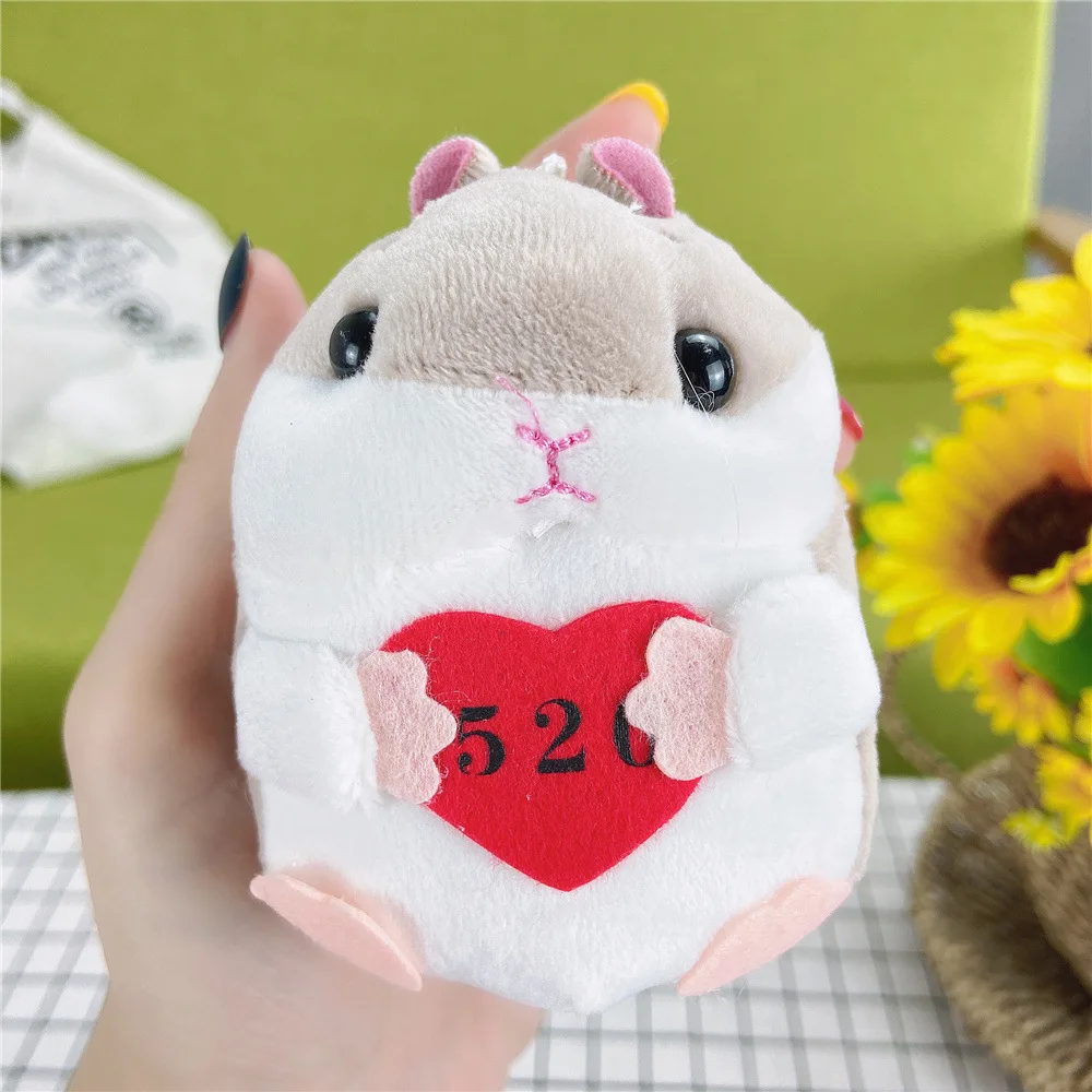 

Loveliness Hamster holding melon seeds plush pendant toy doll market clamshell doll plush keychain Bag Key ring Send Child Gift
