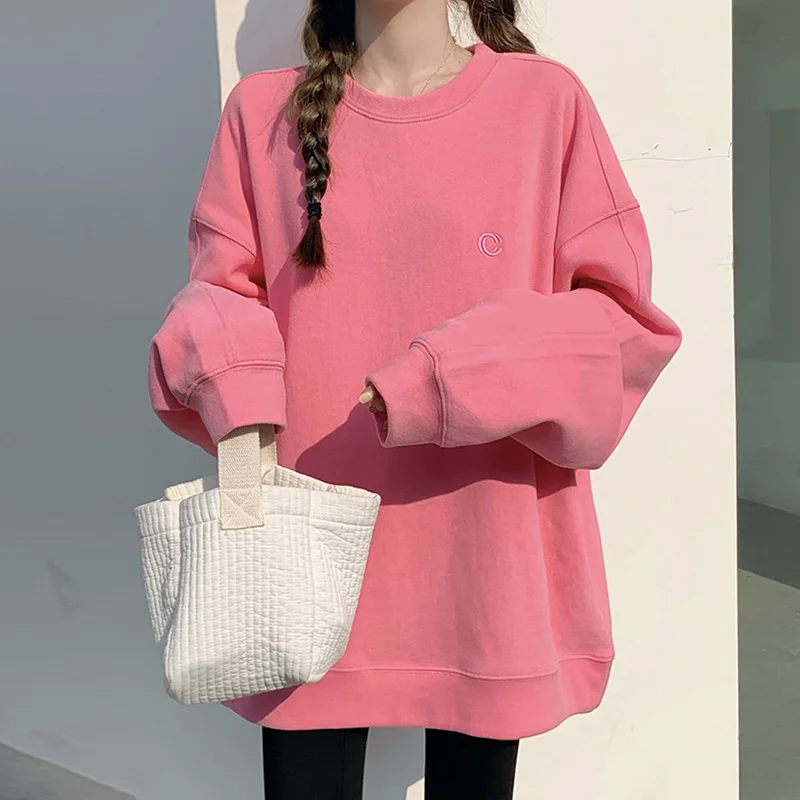 

Women Hoodies Pink Sweater Women's Loose Korean Version New 2021 Autumn Trendy Clothes For Women