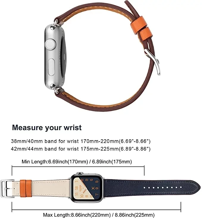

Genuine Leather Loop Strap for Apple Watch Band 42mm 44mm Soft Band 38mm 40mm for iwatch 6/5/4/3/2/1 correa replacement bracelet