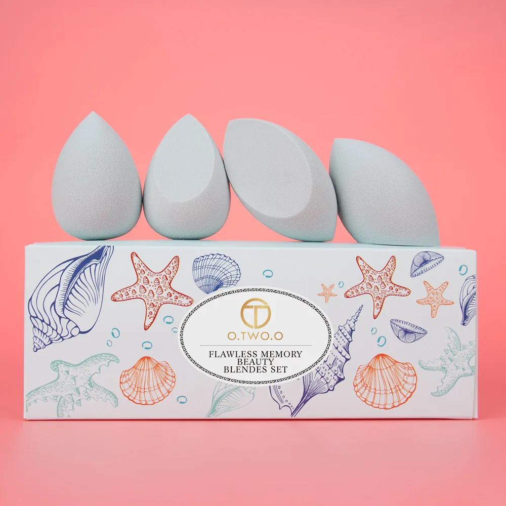 

O.Two.O Four Egg Beauty Set Wet and Dry Flocking Powder Puff Set