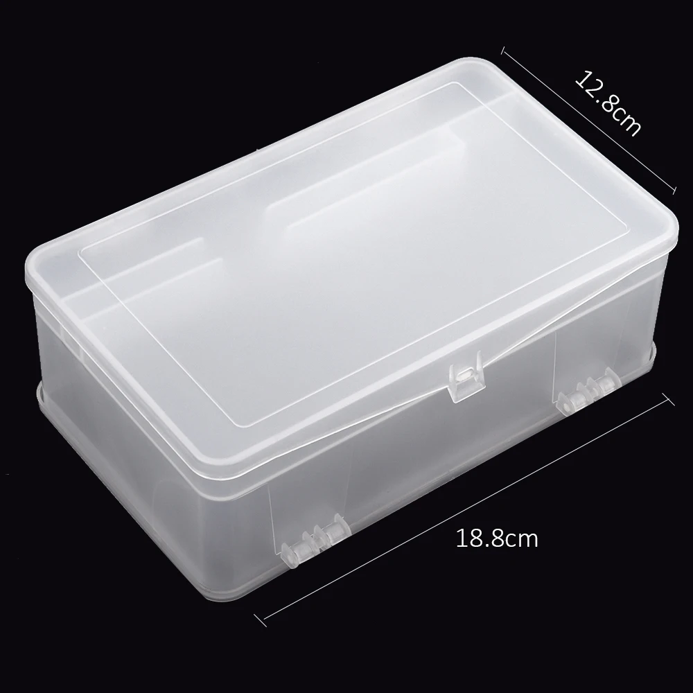 

1Pc Rectangle Double-layer Nail Art Tool Empty Storage Box Tweezers Clippers Pens Polishing Nail Buffer Files Plastic Container