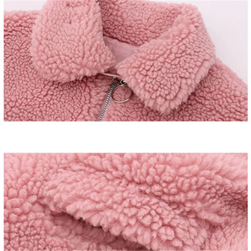 

Girls Winter Jacket for Kids Coat Lambswool Fur Thick Warm Teenage Jackets Children Outerwear Coats Girls Clothes 6 8 10 13Years