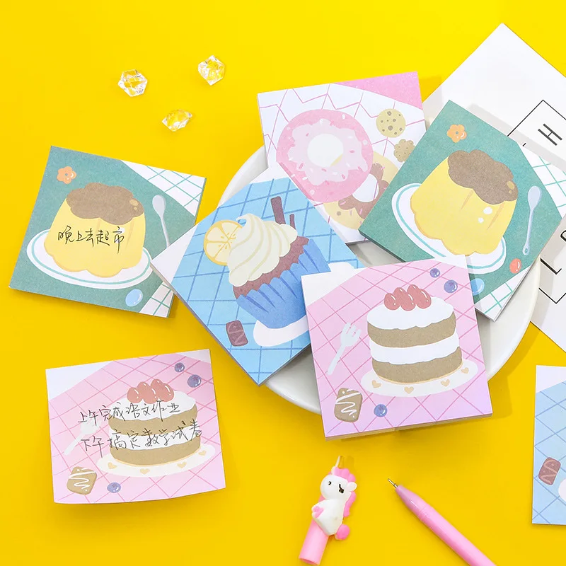 

Kawaii Cake party Memo Pad Message Sticky Notes Decorative girl cat Notepad Note paper Memo Stationery Office Supplies