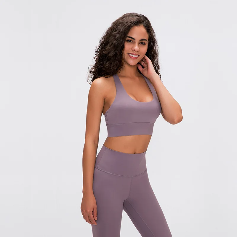 

2021 new Cross Tanks Yoga bra Women Tank Tops Fitness Shock Proof Quick Dry Backless Push Up Crop Bra