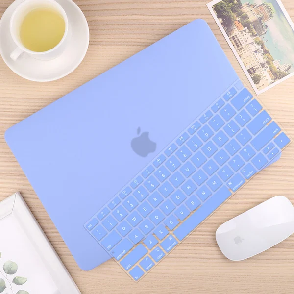 Solid Blue Чехол для ноутбука 4 в 1 для MacBook Air 11, 13 дюймов и Pro retina 13,3, 15,,,, кристально Матовый Жесткий чехол для клавиатуры - Цвет: Solid Blue