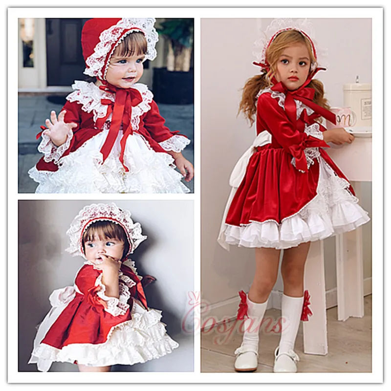 Испанское платье Королевские костюмы для девочек Детские платья принцессы на