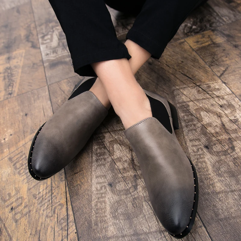 Весна 2020 г. новые официальные туфли мужские кожаные в итальянском стиле черные