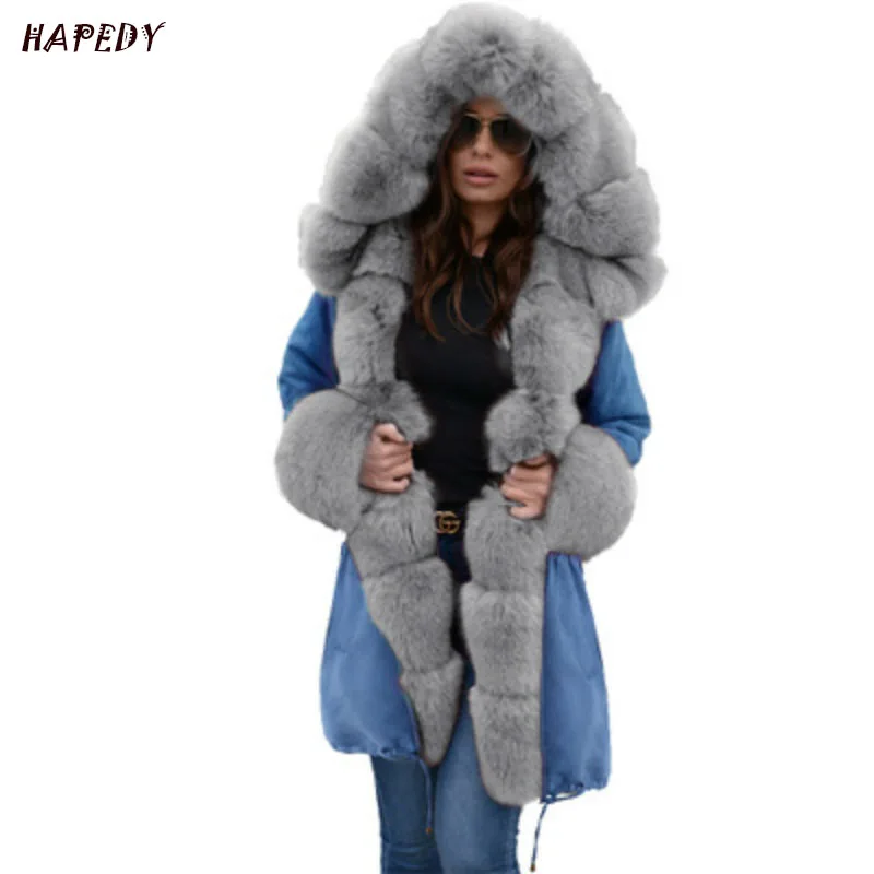 Новинка 2019 модная зимняя куртка из натурального Лисьего меха теплое утолщенное