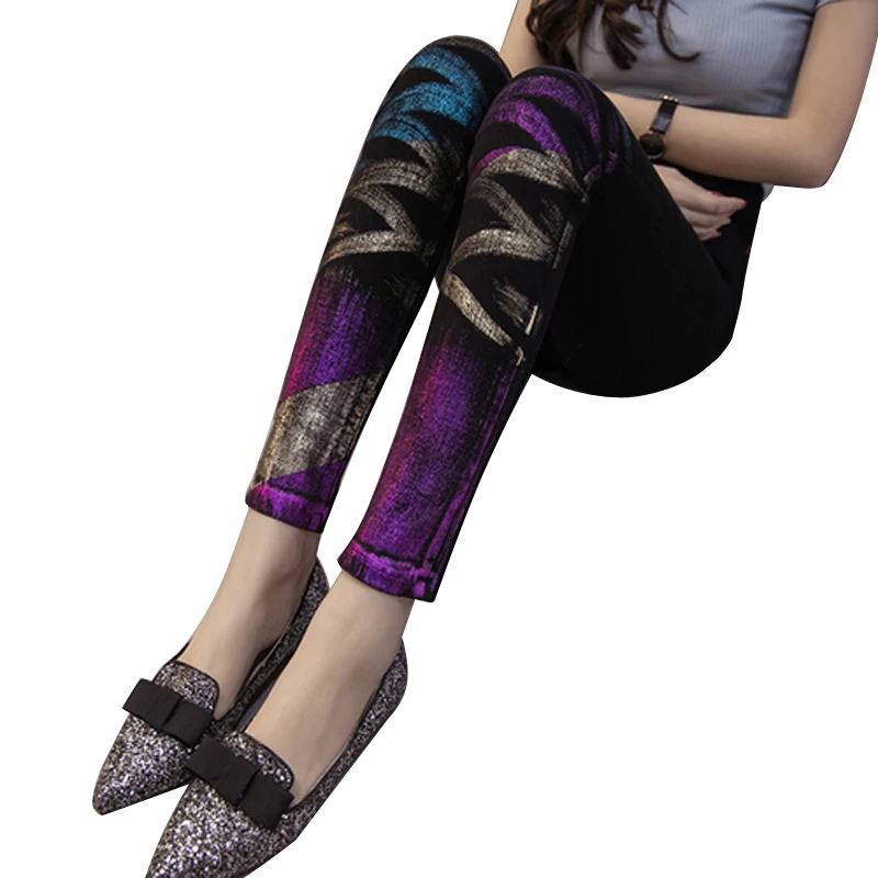 Классические женские джинсы в Европейском стиле Стрейчевые черные винтажные