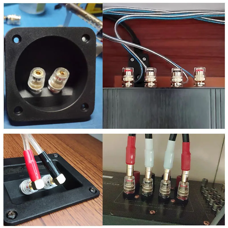 

1pair/2pcs Banana Connector 4mm Thread Medium Amplifier Speaker Spade Terminal Binding Post Banana Plug Socket Video Connector