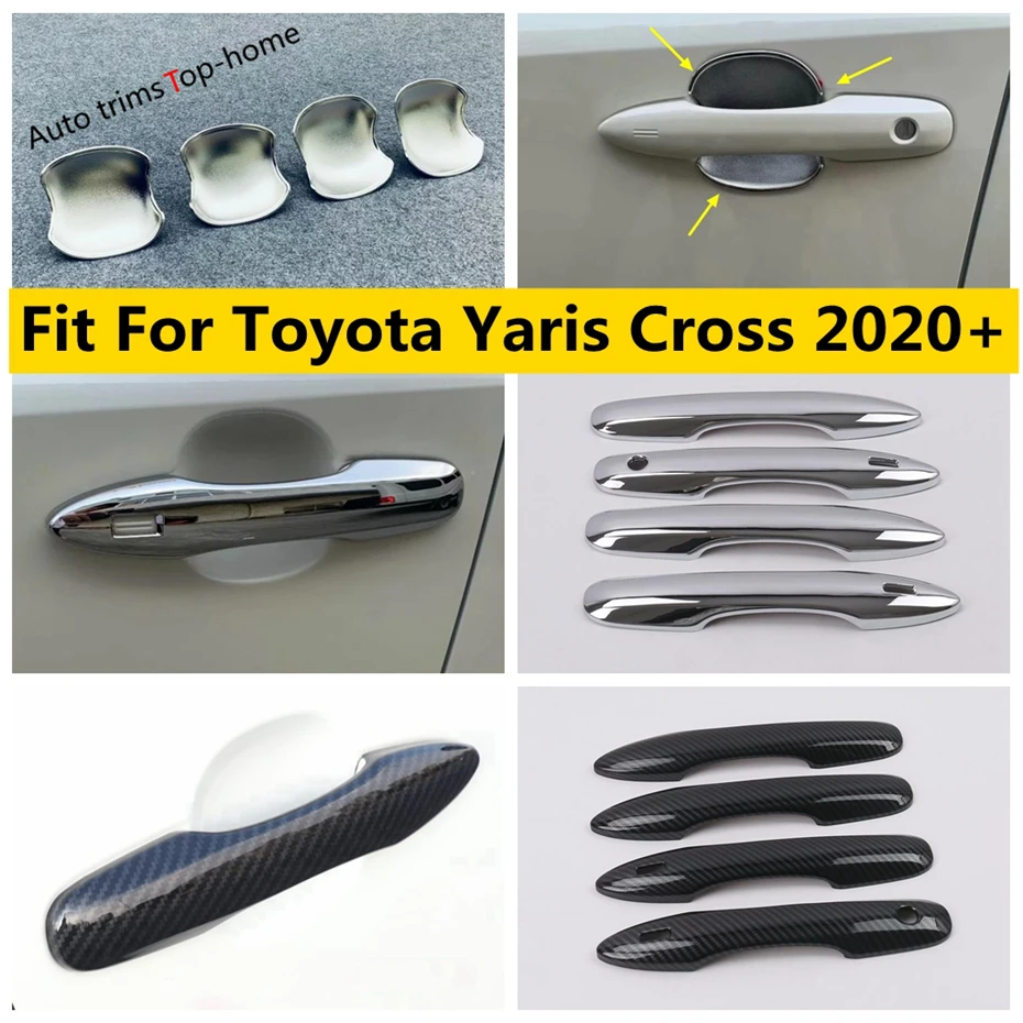 

ABS Carbon Fiber / Chromium Styling Door Handle / Bowl Car Cover Trim Stickers Accessories For Toyota Yaris Cross 2020 2021 2022