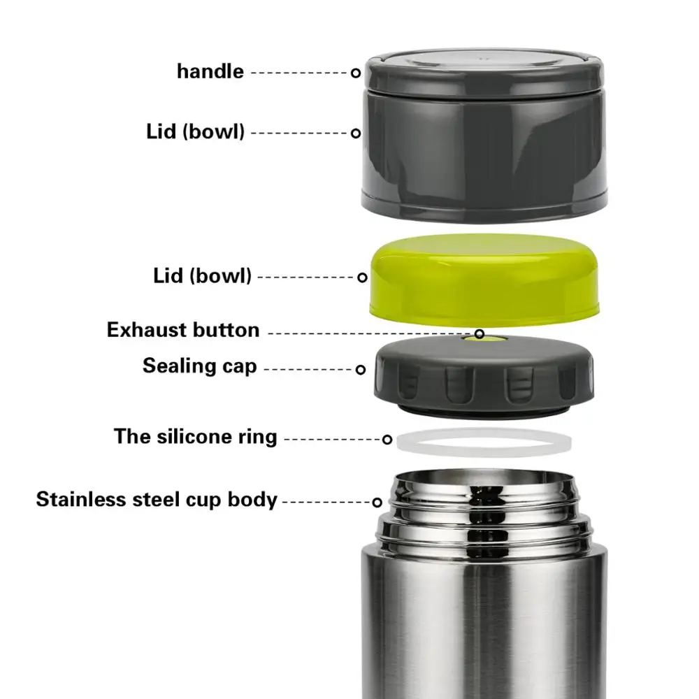 Фиссман 1000 мл вакуумная пищевая банка двойная стена нержавеющая сталь