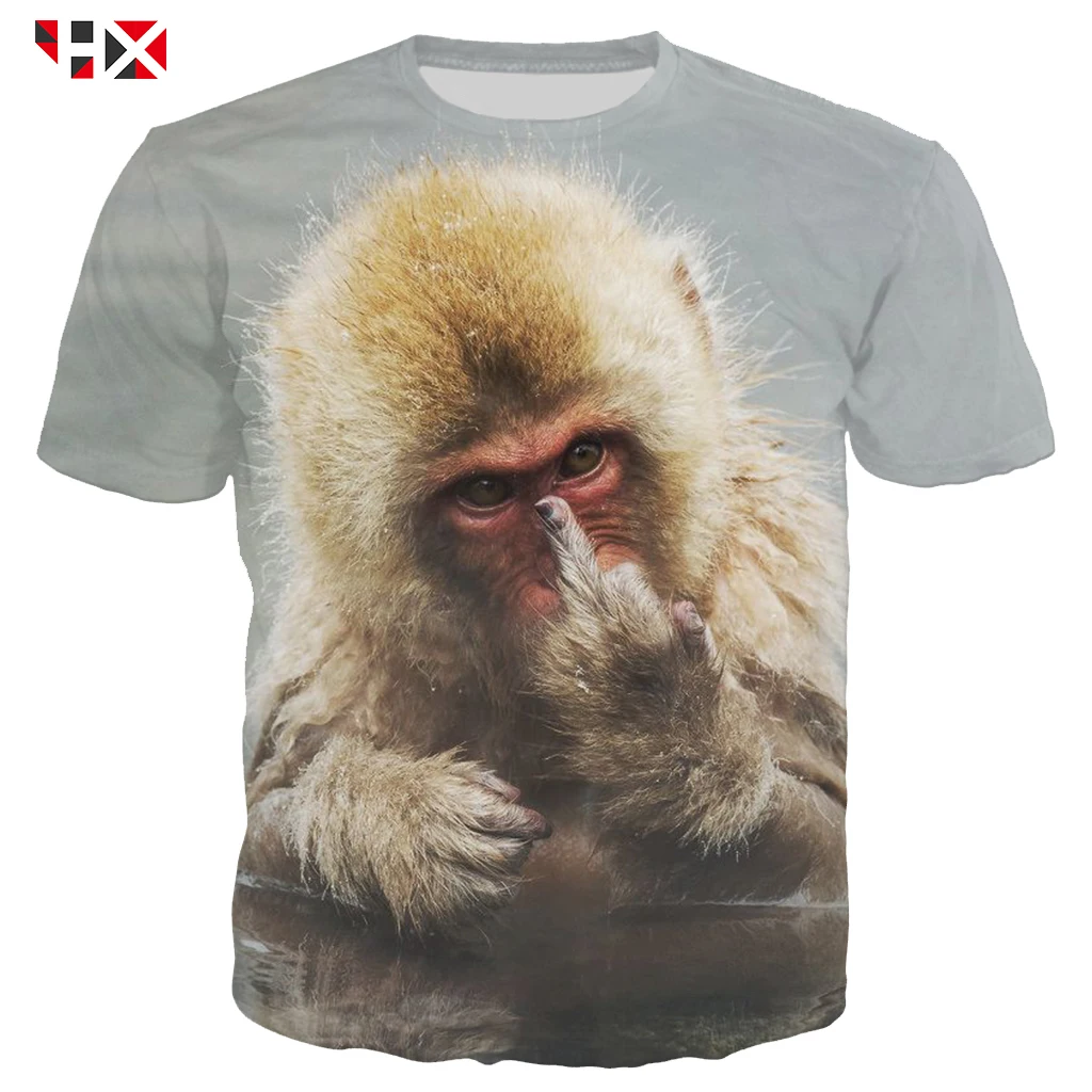 

HX New 3D Printed T-shirt Funny Gorilla T Shirt Men/Women Short Sleeve Cute Animal Harajuku T Shirt Streetwear Pullover HX809