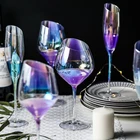 Радужные ионные хрустальные бокалы для вина, шампанского, со скошенным бокалом, стеклянные стаканы для кухни, обеденного бара, отеля, вечерние свадебные стаканы