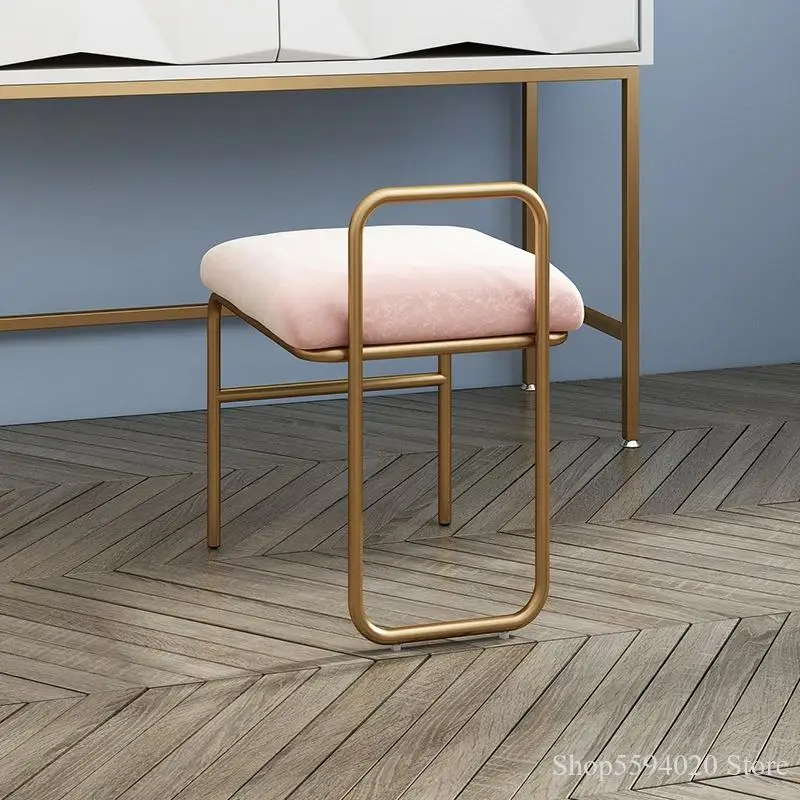 Скандинавский железный стул для макияжа сетчатый красный Ins туалетный