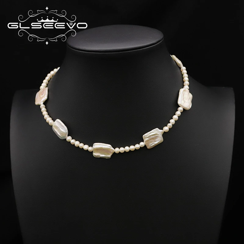 

Glseevo Natural Freshwater pearls Jewelry on the neck girls Female necklace Holiday giftsVintage Fine necklace jewelry GN0402A