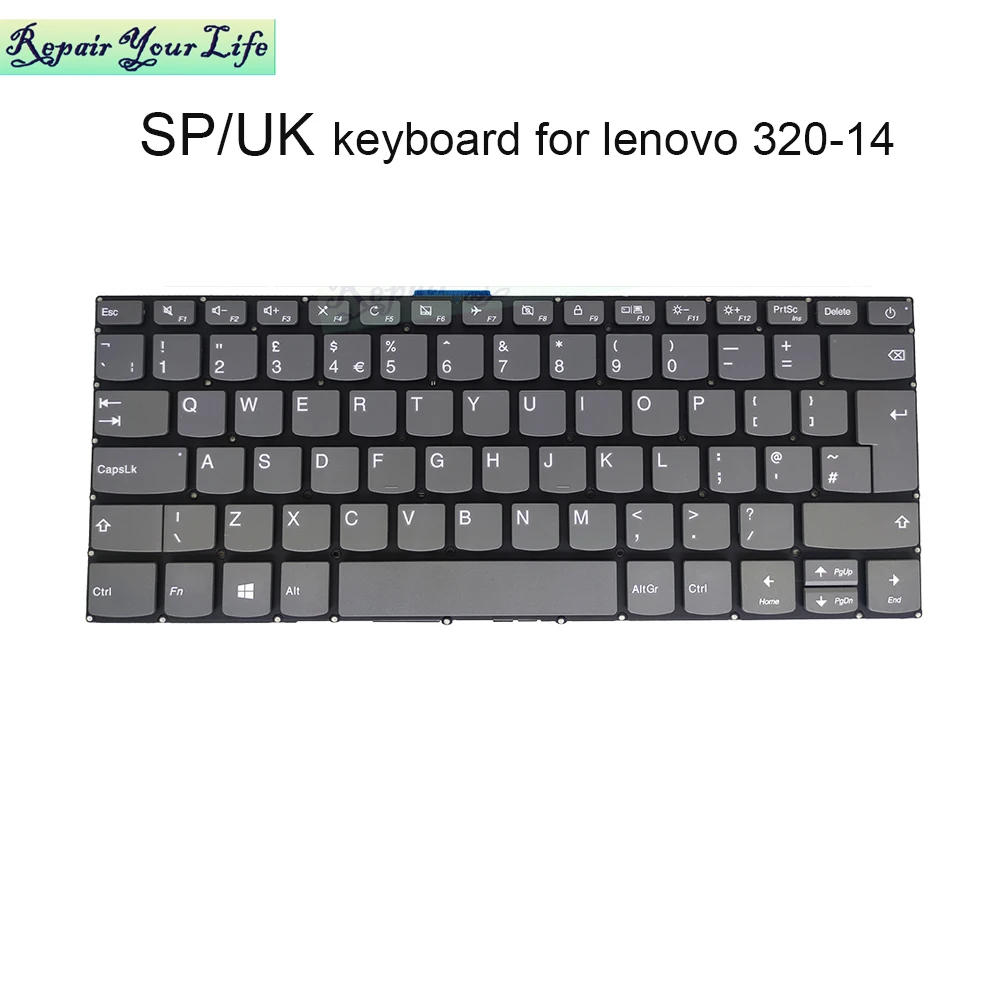 

320-14 UK/SP Spanish laptop backlit keyboard PC for Lenovo 320 14IKB 14ISK 14IAP 14AST 520s-14 320S-14IKB V14 S145-14 SN20M61817