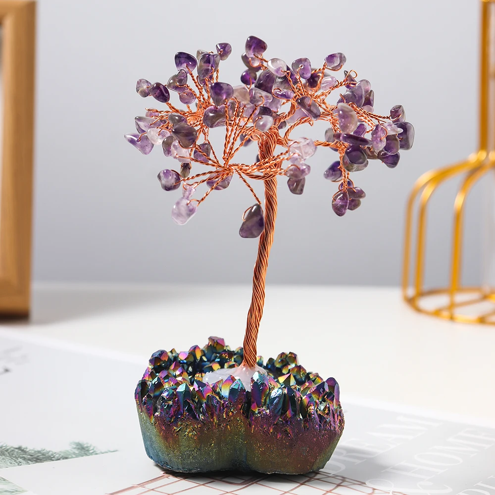 Натуральный красочный хрустальный кластер в форме сердца аметистовый кристалл