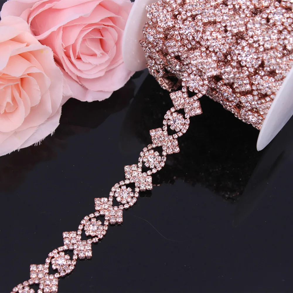 Красивый пояс из розового золота Стразы с цепочкой от yardBridal отделка аппликация