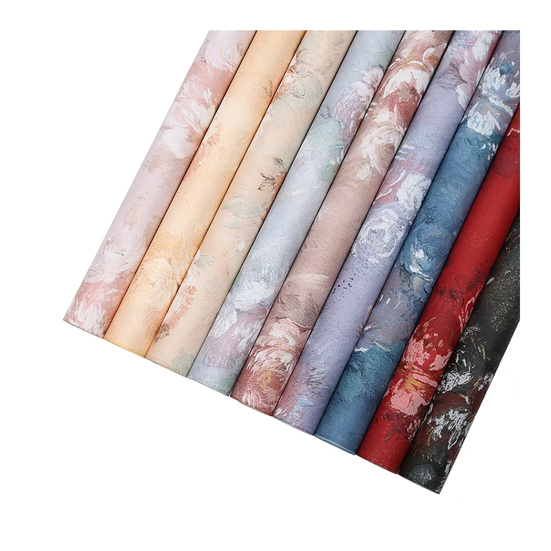 

15PCS Flowers Wrapping Paper Gifts Box Packing Papers floral pattern Florist Bouquet Lining Rose Garden Color Backing papers