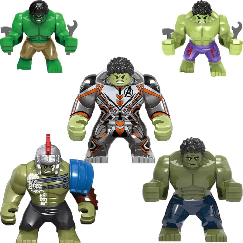 

Marvel Superhero Big Size Iron Man with Gauntlets Hulk Spooky Venom Thanos Spiderman Doll Building Blocks Children's Toys