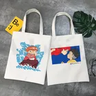 Ponyo на скале у моря студия Ghibli Хаяо Миядзаки мультфильм Печать Сумки для покупок Девушки Мода Повседневная Pacakge сумка