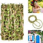 Искусственная фотография 100 см, гирлянда из искусственных листьев растений, деревенские ленты в джунглях с льном для детского праздника, венок, Свадебный домашний декор