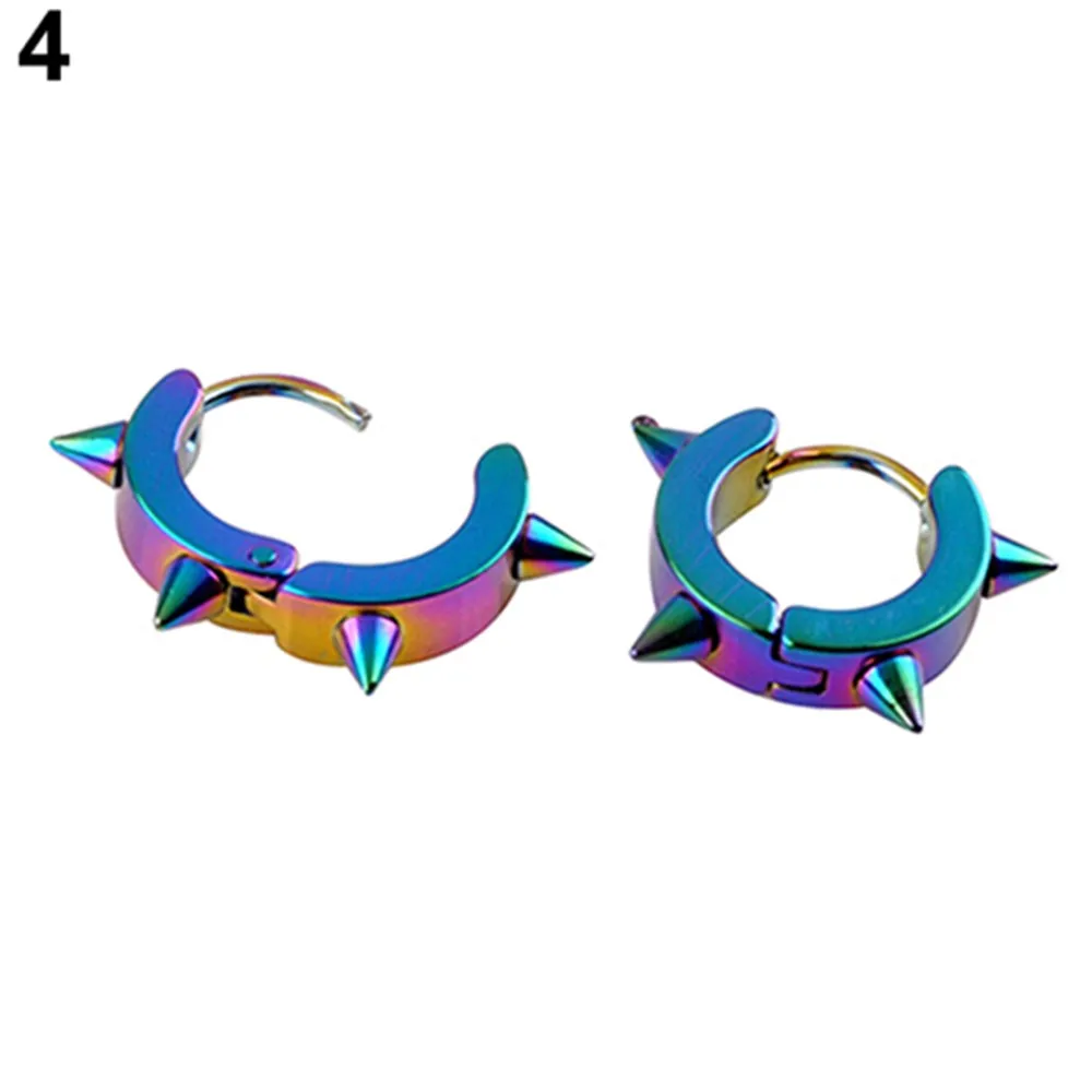 Серьги-гвоздики унисекс с заклепками ювелирные украшения из титановой стали в