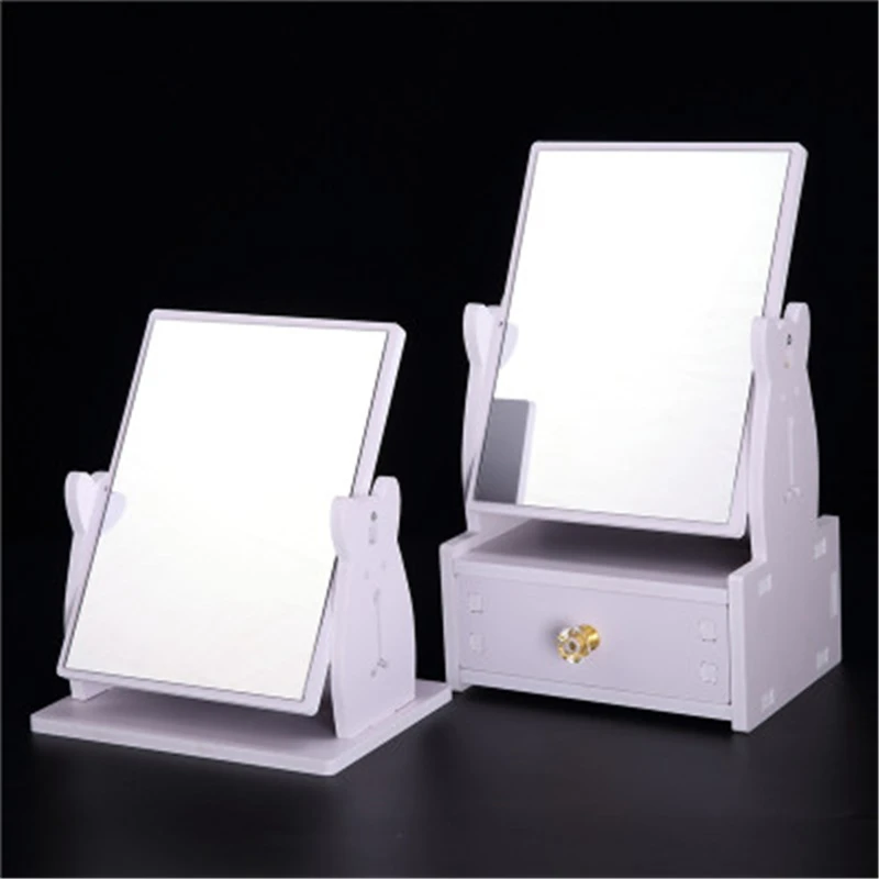 Простая настольная коробка для хранения в спальне зеркало с ящиком макияж