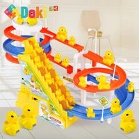 diy track pig toy figures racing track rail car electric music climbing stairs childrens toys educational kids railway new 2021
