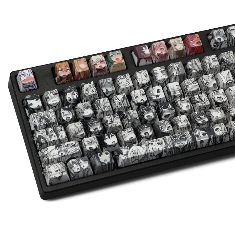 

PBT 108 key Ahegao Keycap Dye Sublimation OEM Profile Japanese Anime Keycap For Cherry Gateron Kailh switch Mechanical Keyboard