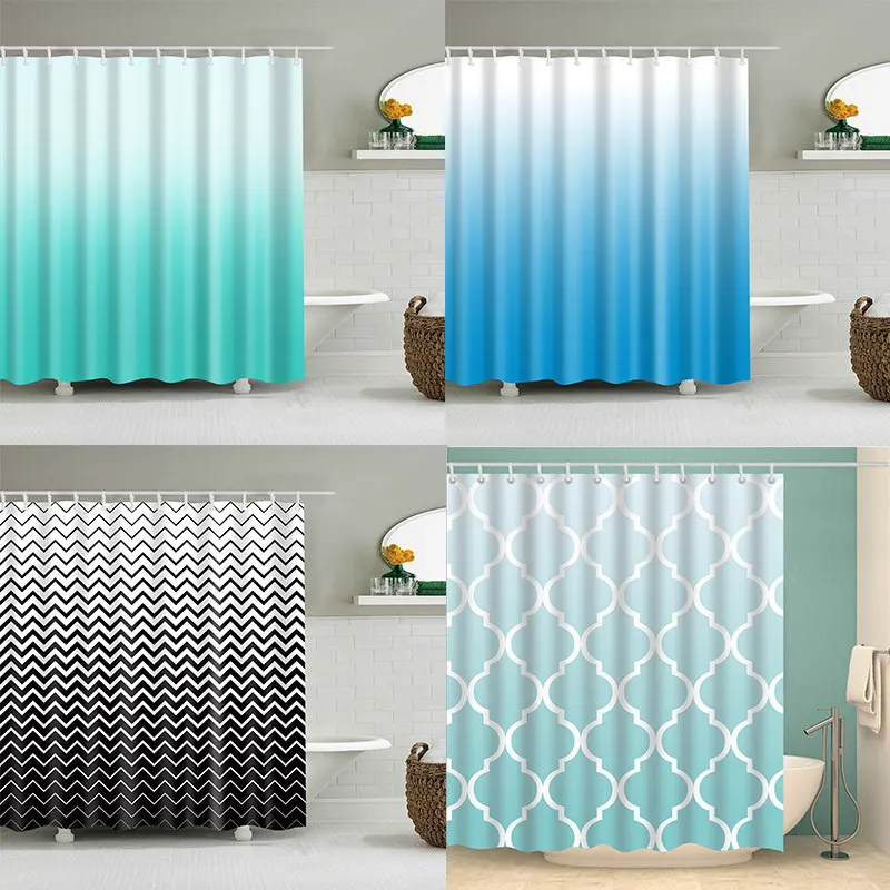 Градация душ Шторы 3D печатных Ванная комната Водонепроницаемый полиэстер Ванна