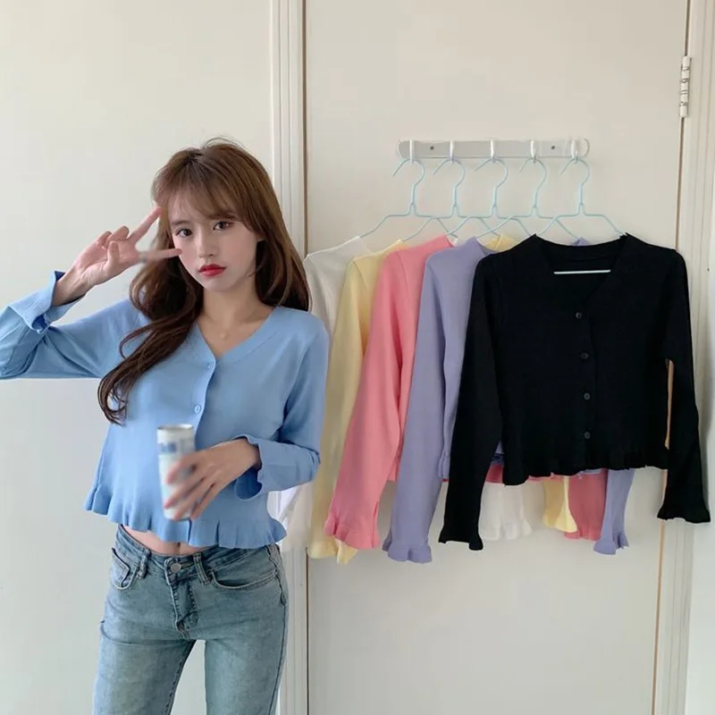 

Women Fashion New Long Sleeve Button Casual Chiffon Blouses Female V-Neck Solid Color Shirts Ladies Loose Tops