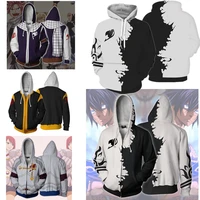 japanese anime hoodie cosplay fairy tail 3d print tops men women hooded sweatshirt fashion zipper coats autumn winter jacket