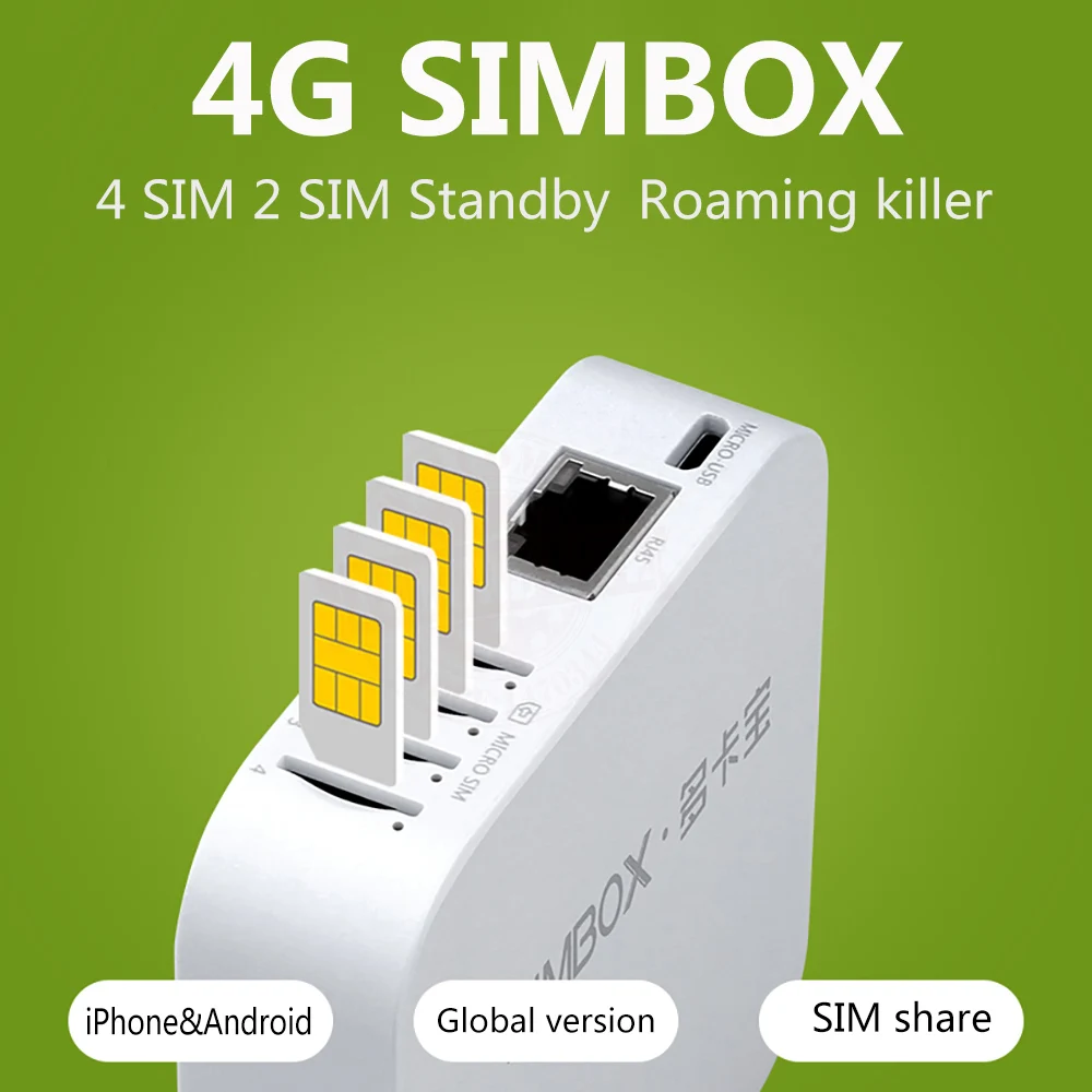 

4G SIMBOX звонки на несколько SIM-карт двойной режим ожидания за рубежом для iOS Android Wi-Fi данные для осуществления звонков и передачи SMS