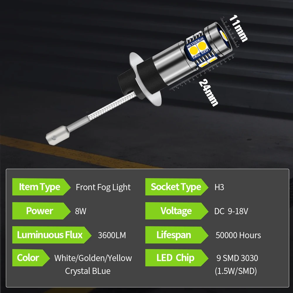 2pcs LED Fog Light Blub Lamp Canbus H3 For Subaru Forester SG 2003-2007 Tribeca 2008-2014 Legacy 1998-2006 Impreza 2001-2008 - купить по