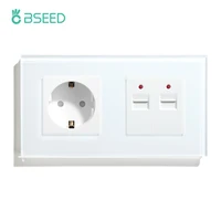 bseed double usb charger with eu standard socket wall socket white black gloden crystal glass panel 100v 240v