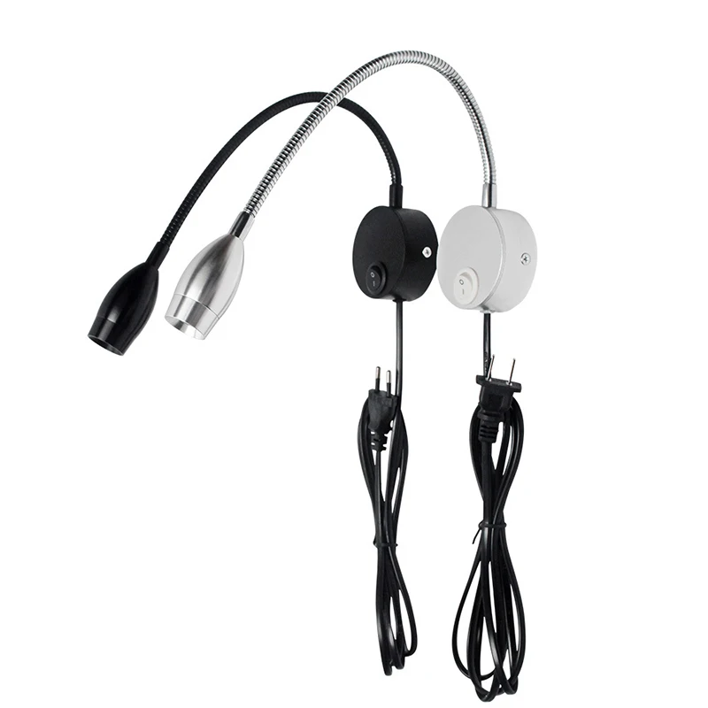 Светодиодный настенный светильник 3 Вт с выключателем и вилкой AC90 260V зеркальный