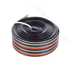 Кабель DuPont, 5 м, 1,27 мм, 20 P, Радужный плоский поддерживающий провод, припаянный кабель, соединительный провод, 20 контактов для Arduino, набор для самостоятельной сборки