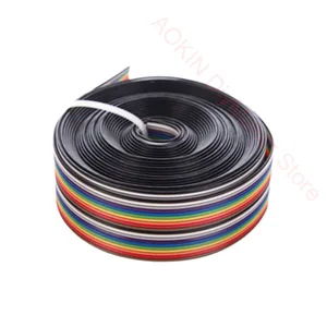 Кабель DuPont, 5 м, 1,27 мм, 20 P, Радужный плоский поддерживающий провод, припаянный кабель, соединительный провод, 20 контактов для Arduino, набор для самостоятельной сборки