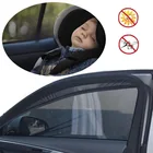 Черная Автомобильная оконная занавеска, 2 шт., солнцезащитный козырек для автомобиля, защита от УФ-лучей, детская зеркальная занавеска, сетчатый солнцезащитный козырек 100x50 см